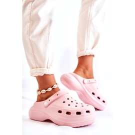Chinelos femininos de espuma Crocs Pink Coline rosa 3
