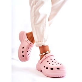 Chinelos femininos de espuma Crocs Pink Coline rosa 2