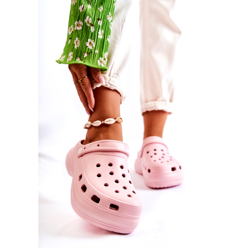 Chinelos femininos de espuma Crocs Pink Coline rosa 1