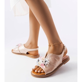 Vinceza Sandálias douradas decoradas com cristais Viinceza dourado 1