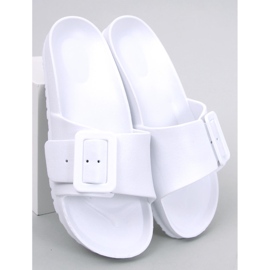 Chinelos de borracha com fivela Romero White branco 1