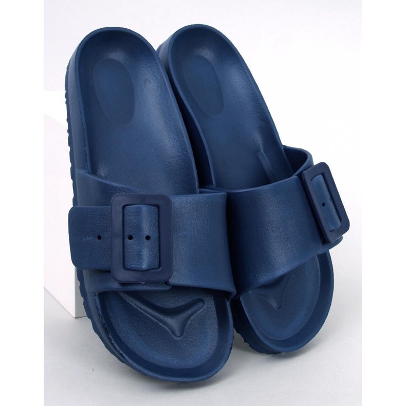 Slides de borracha Romero D.BLUE com fivela azul 1