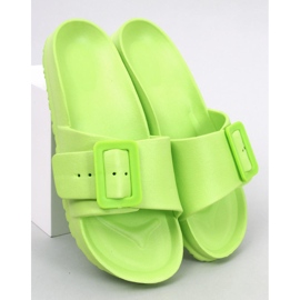 Chinelos de borracha Romero Green com fivela verde 1