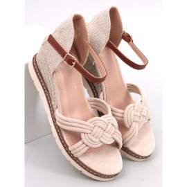 Sandália de cunha bege Tedder 1