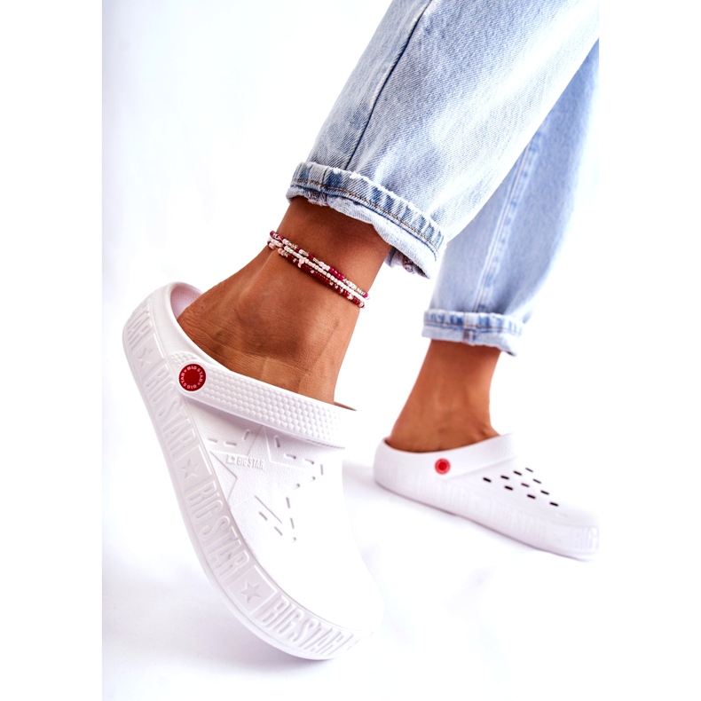 Chinelos leves femininos Kroks Big Star II275003 Branco 4