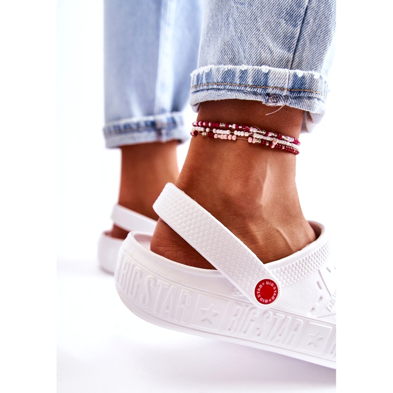 Chinelos leves femininos Kroks Big Star II275003 Branco 5