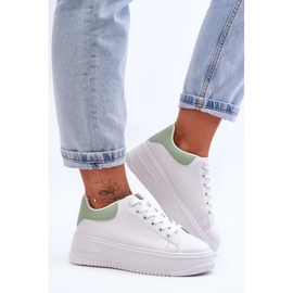 Sapatos esportivos femininos clássicos branco-verde viagem noturna 1