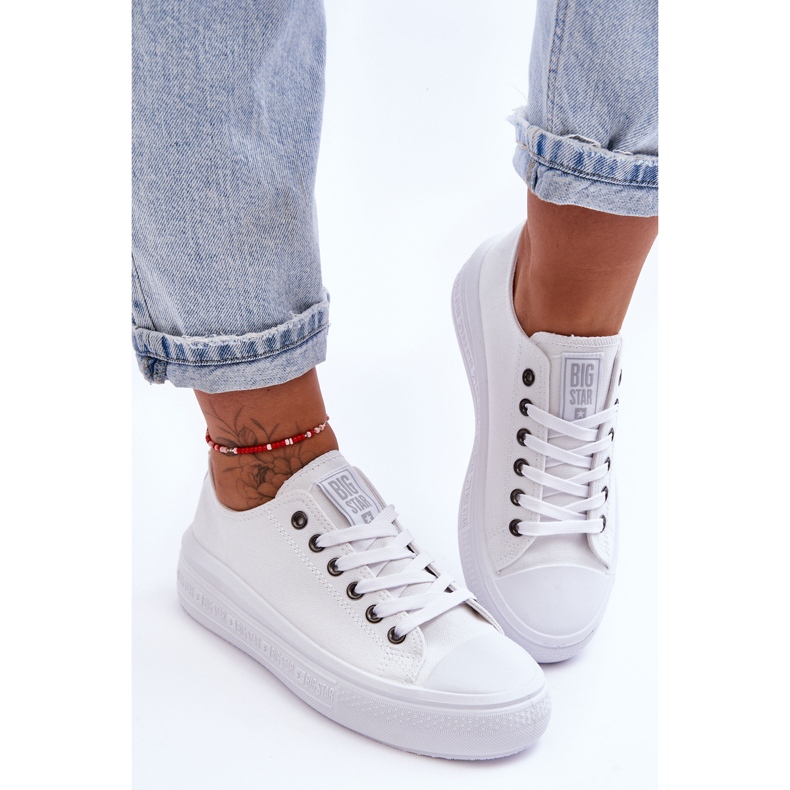 Tênis feminino plataforma Big Star LL274A177 branco 2
