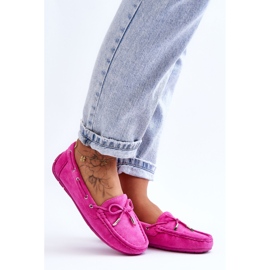 Mocassim feminino de camurça rosa Si Passione 1