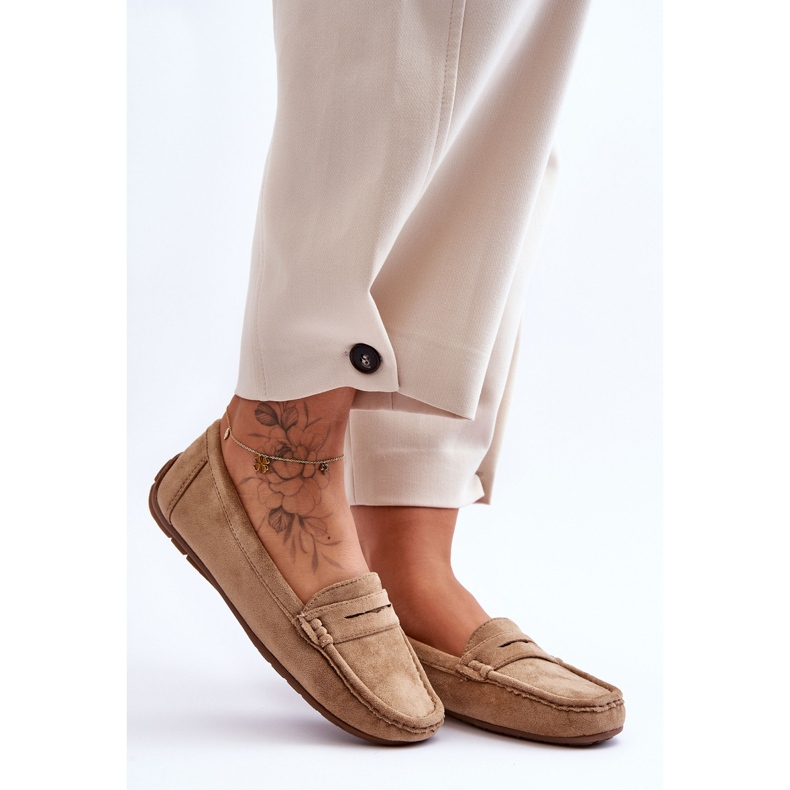 Mocassins Femininos de Camurça Marrom Lenvie castanho 1