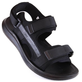 Sandálias desportivas de homem negro com velcro News 23MN02-5801 preto 1