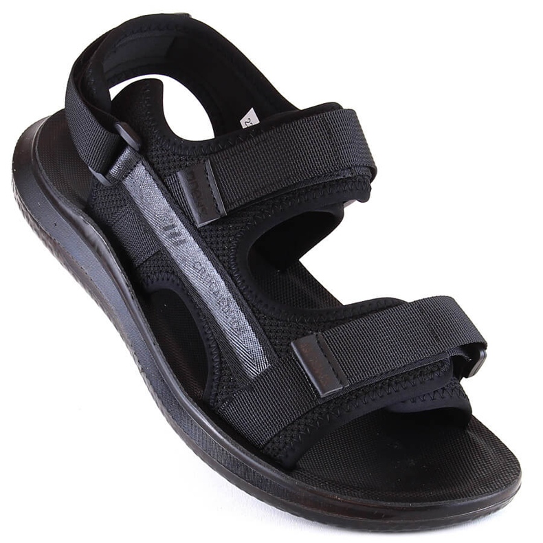 Sandálias desportivas de homem negro com velcro News 23MN02-5801 preto 1