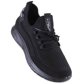 News Sapatos esportivos sem cadarço para homens negros Novidades 23MN02-5803 preto 1