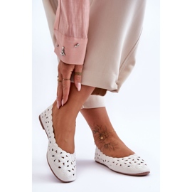 PE1 Openwork Glossy Ballerina Feminino Branco Visionário 1