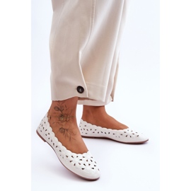 PE1 Openwork Glossy Ballerina Feminino Branco Visionário 2