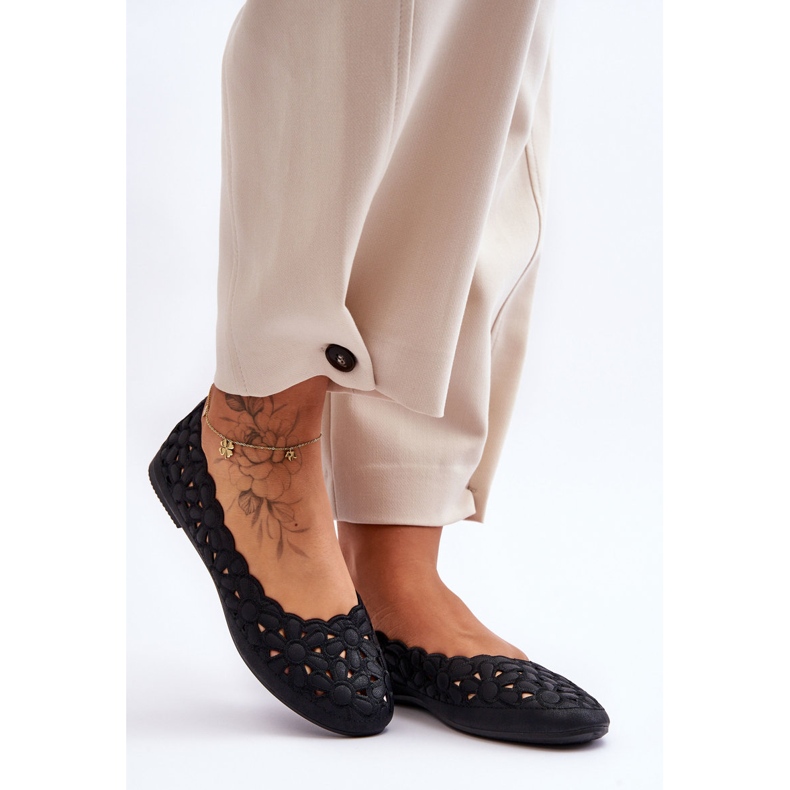 PE1 Bailarinas Femininas Openwork Black Visionary preto 1
