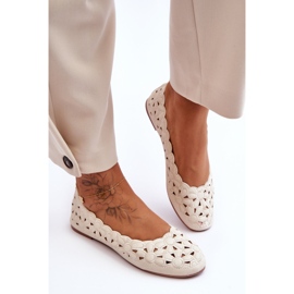 PE1 Openwork Glossy Ballerina Feminino Bege Visionário 2