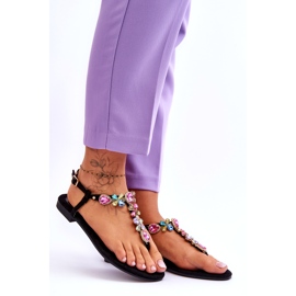 Chinelos De Camurça Com Pedrarias Preto Frency 6