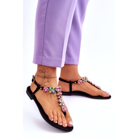 Chinelos De Camurça Com Pedrarias Preto Frency 2