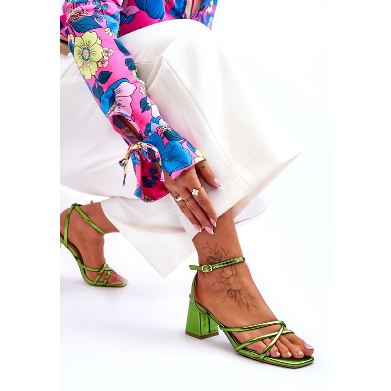 Sandálias da moda com salto alto verde Felisa 5 Sandálias da moda com salto alto verde Felisa 5