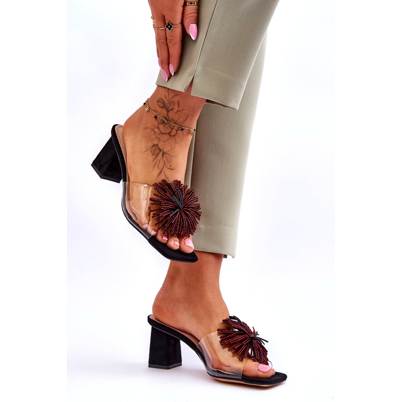 Saltos altos transparentes femininos s.barski kv-ap658-1 preto 4