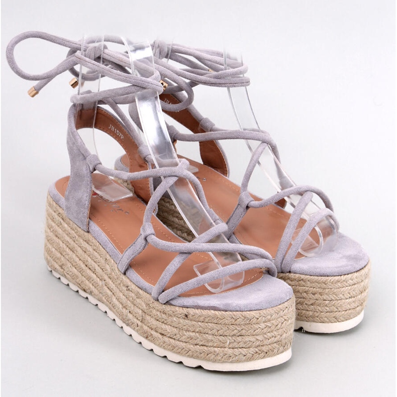 Sandália espadrille plataforma cinza Renau 1
