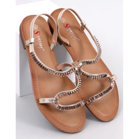 Sandálias com cristais Adani Gold dourado 1