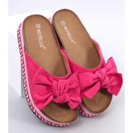 Delair Fuchsia Chinelo sola alta com laço rosa 1