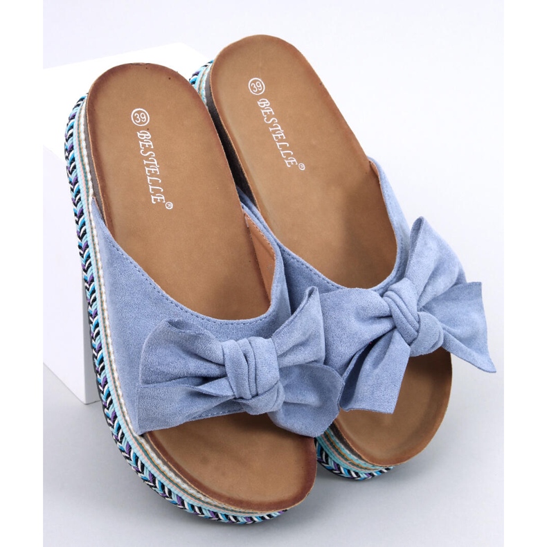 Delair Sandália azul solado com laço 1