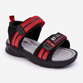 News Sandália infantil Brando Light Red Velcro preto 1