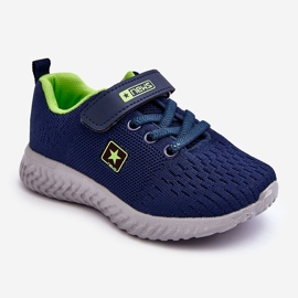 News Tênis Infantil Esportivo Com Velcro Verde Marinho Brego azul 1