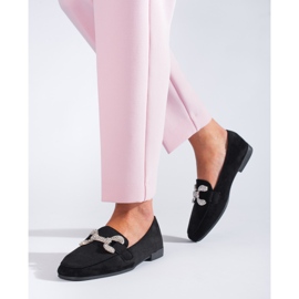 Mocassim preto de camurça, Shelovet com fivela 1