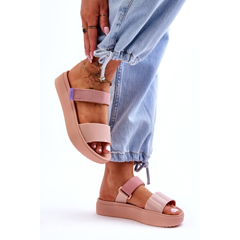 Chinelos de velcro vegano ZAXY HH285284 rosa 2