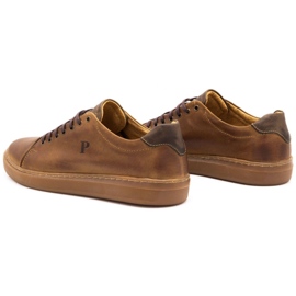 Polbut Sapatos de couro masculino 2109 camelo marrom 4