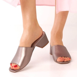 Sandálias femininas Sergio Leone platinadas com elástico KL317 prata 1