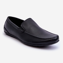 Mocassins masculinos de couro preto Theo 1