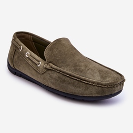 Mocassim masculino de camurça sem cadarço verde Rayan 1 Mocassim masculino de camurça sem cadarço verde Rayan 1