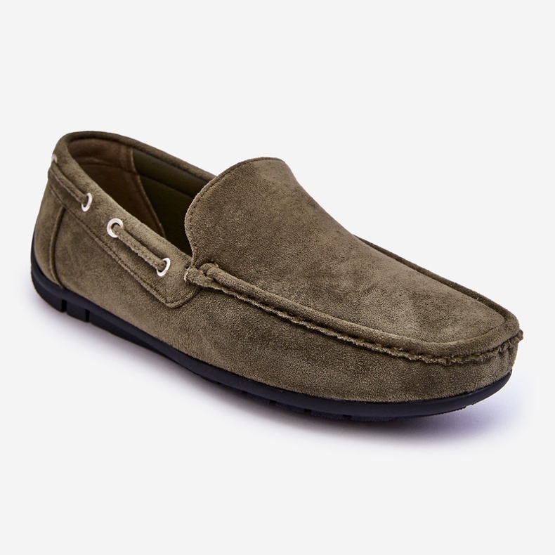 Mocassim masculino de camurça sem cadarço verde Rayan 1 Mocassim masculino de camurça sem cadarço verde Rayan 1