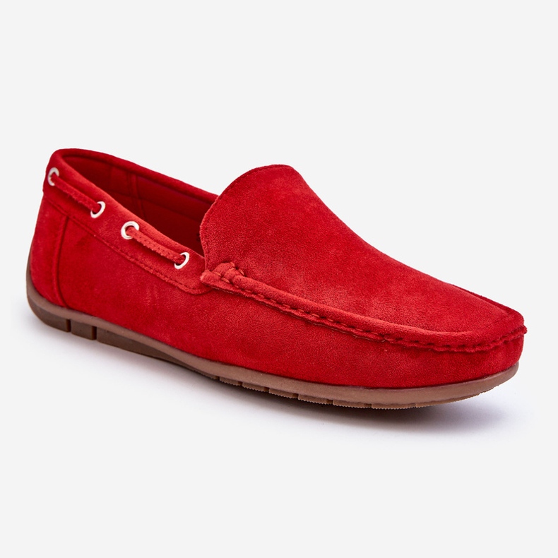 Mocassim masculino de camurça Rayan Red vermelho 1