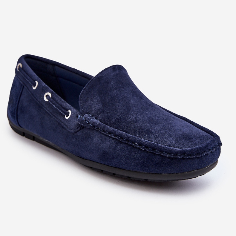 Mocassim masculino de camurça Rayan azul marinho 1