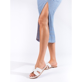 Shelovet slides planos clássicos brancos 1