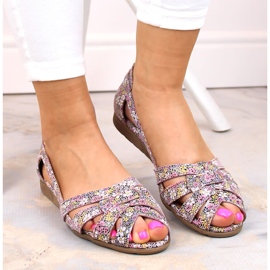 Sandálias femininas de couro em couro multicolor Dolce Pietro FW195 multicolorido 1