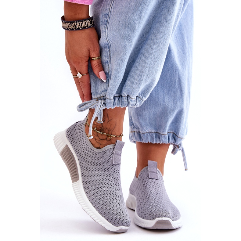 Tênis esportivo clássico sem cadarço cinza 5