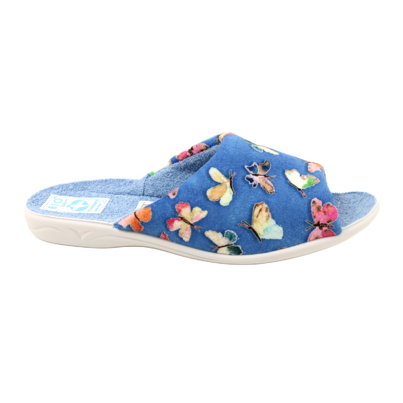 Adanex Chinelos de mulher Sara 25373 Borboletas azul 1
