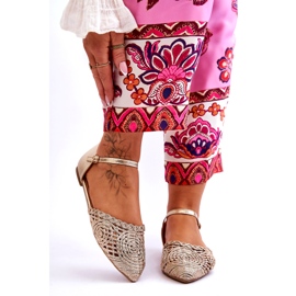 Sandálias rasas femininas elegantes, douradas dourado 1