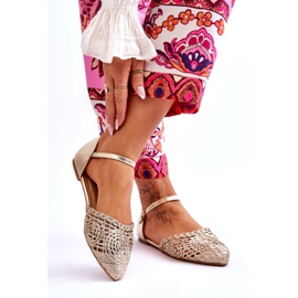 Sandálias rasas femininas elegantes, douradas dourado 2