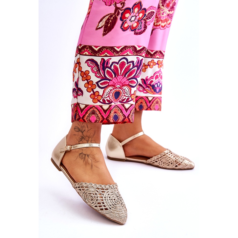 Sandálias rasas femininas elegantes, douradas dourado 3