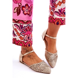 Sandálias rasas femininas elegantes, douradas dourado 4