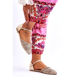 Sandálias rasas femininas elegantes, douradas dourado 5