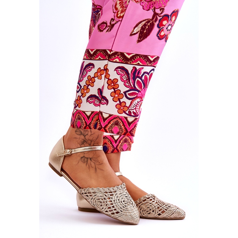 Sandálias rasas femininas elegantes, douradas dourado 7